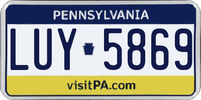 PA license plate LUY5869