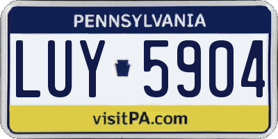 PA license plate LUY5904