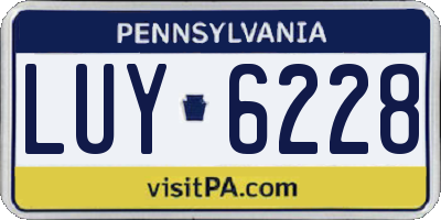 PA license plate LUY6228
