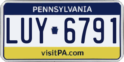 PA license plate LUY6791