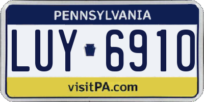 PA license plate LUY6910