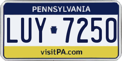 PA license plate LUY7250