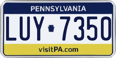 PA license plate LUY7350