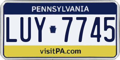 PA license plate LUY7745