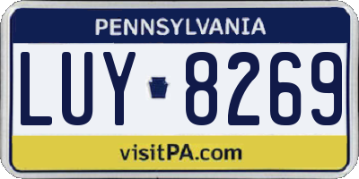 PA license plate LUY8269