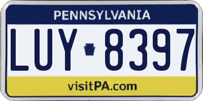 PA license plate LUY8397