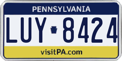 PA license plate LUY8424