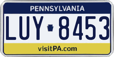 PA license plate LUY8453