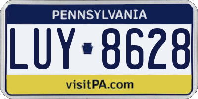 PA license plate LUY8628