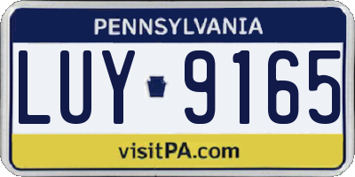 PA license plate LUY9165