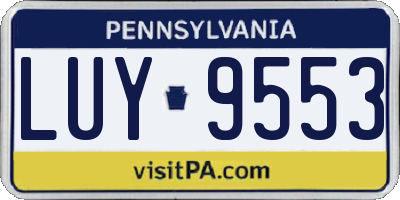 PA license plate LUY9553