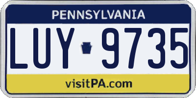 PA license plate LUY9735