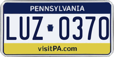 PA license plate LUZ0370