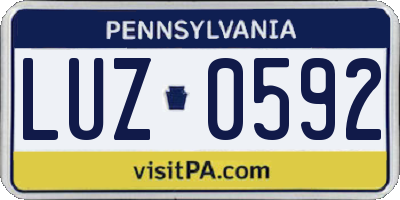 PA license plate LUZ0592