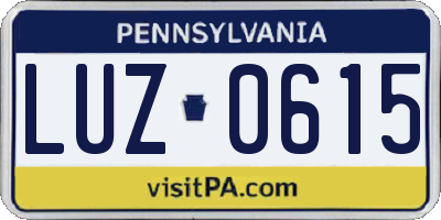 PA license plate LUZ0615