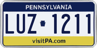 PA license plate LUZ1211