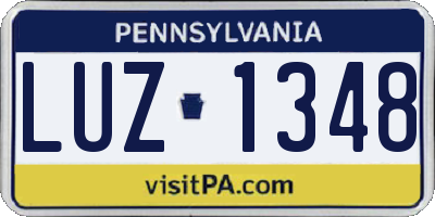 PA license plate LUZ1348