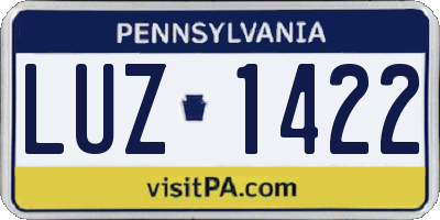 PA license plate LUZ1422