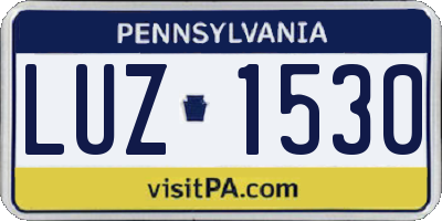 PA license plate LUZ1530