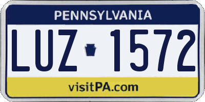 PA license plate LUZ1572