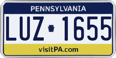 PA license plate LUZ1655
