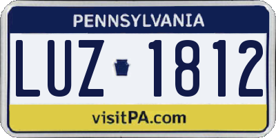 PA license plate LUZ1812