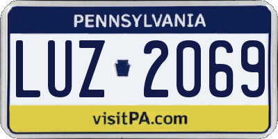 PA license plate LUZ2069