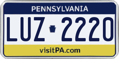 PA license plate LUZ2220
