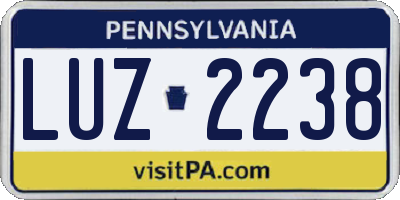 PA license plate LUZ2238