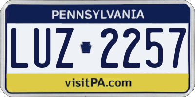 PA license plate LUZ2257