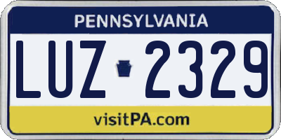 PA license plate LUZ2329
