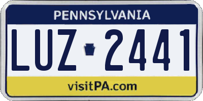 PA license plate LUZ2441