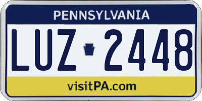 PA license plate LUZ2448
