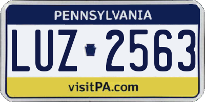 PA license plate LUZ2563