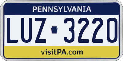 PA license plate LUZ3220