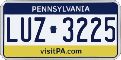 PA license plate LUZ3225