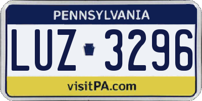PA license plate LUZ3296