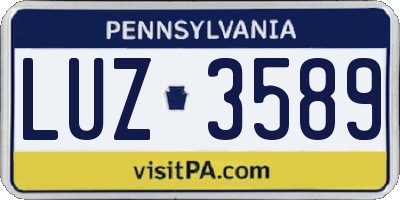 PA license plate LUZ3589