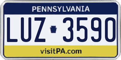 PA license plate LUZ3590