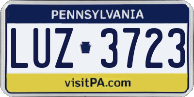 PA license plate LUZ3723