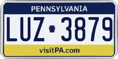 PA license plate LUZ3879