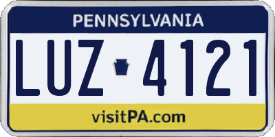 PA license plate LUZ4121