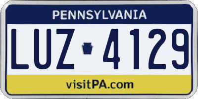 PA license plate LUZ4129