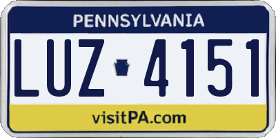 PA license plate LUZ4151