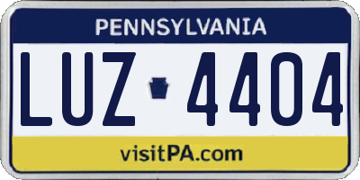 PA license plate LUZ4404