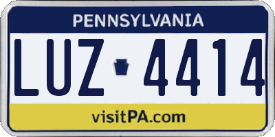 PA license plate LUZ4414
