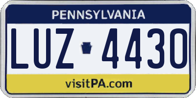 PA license plate LUZ4430