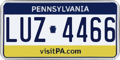 PA license plate LUZ4466