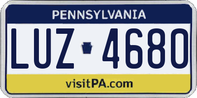 PA license plate LUZ4680