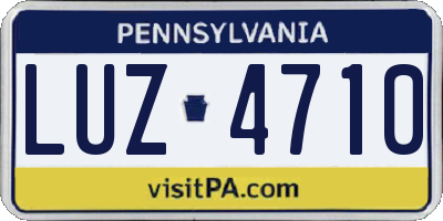 PA license plate LUZ4710